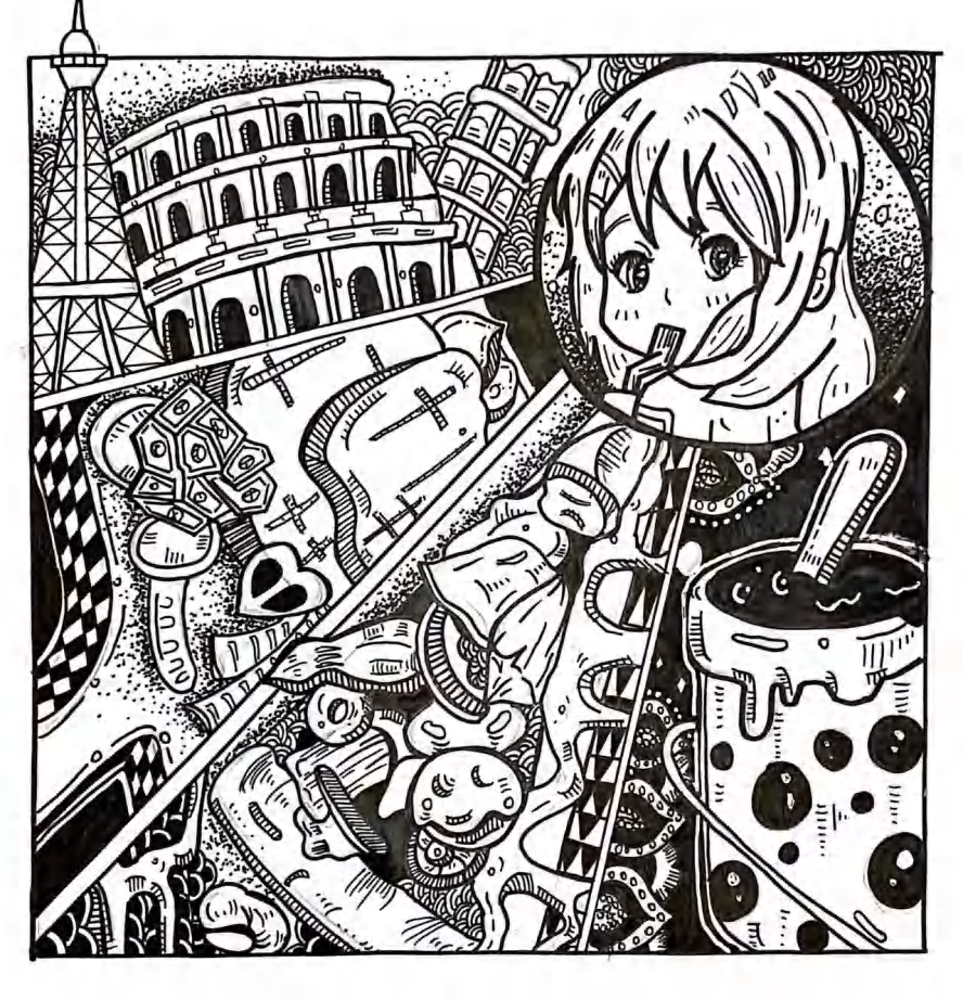 黑白插画 · 城市