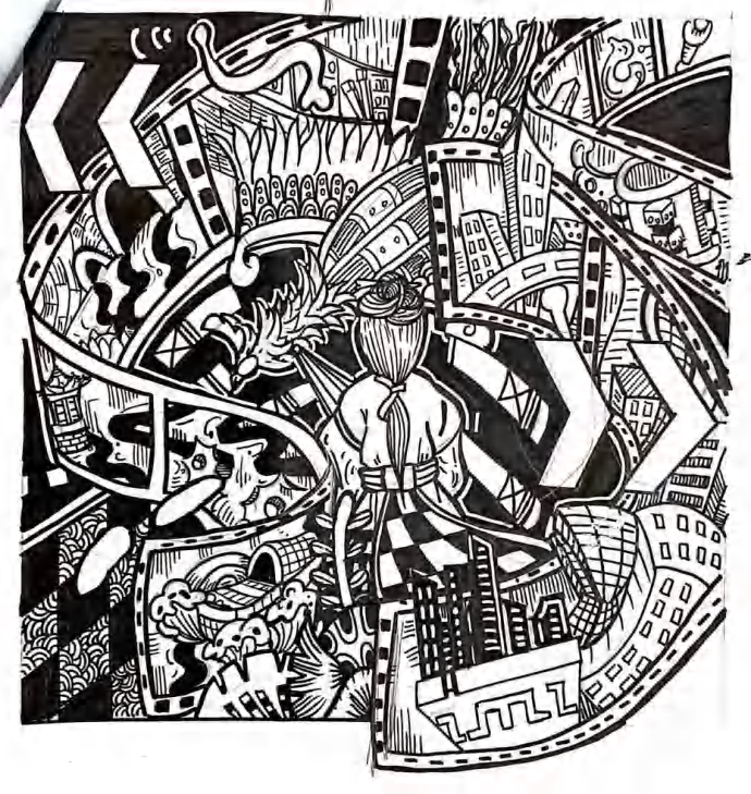 黑白插画 · 节奏
