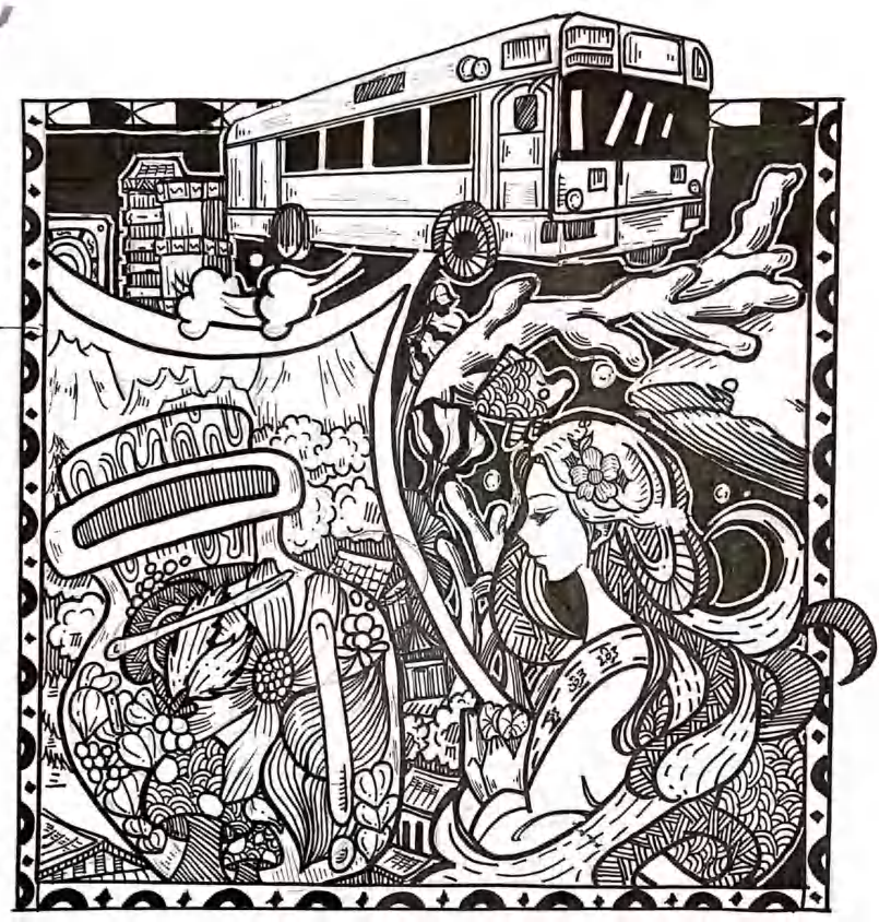 黑白插画 · 旅行